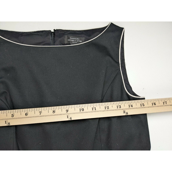 TAHARI Arthur S Levine Dress Sheath Sleeveless Dress Pockets Belt Loop Size 2P - Picture 7 of 8